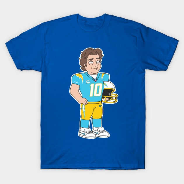 Justin Herbert Chargers Cartoon T-Shirt by Carl Cordes